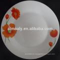 Plato de cena de cerámica de 9 pulgadas de porcelana blanca lisa hecha en China